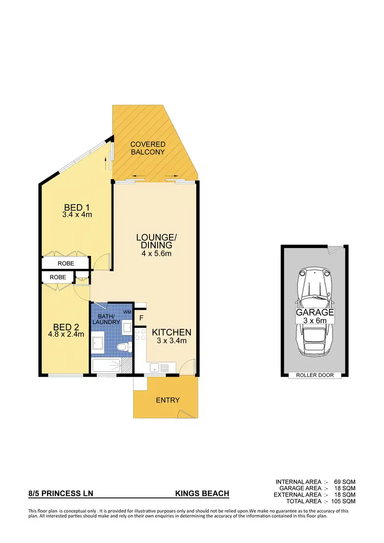 Floorplan of Homely unit listing, Unit 8/5 Princess Lane, Kings Beach QLD 4551