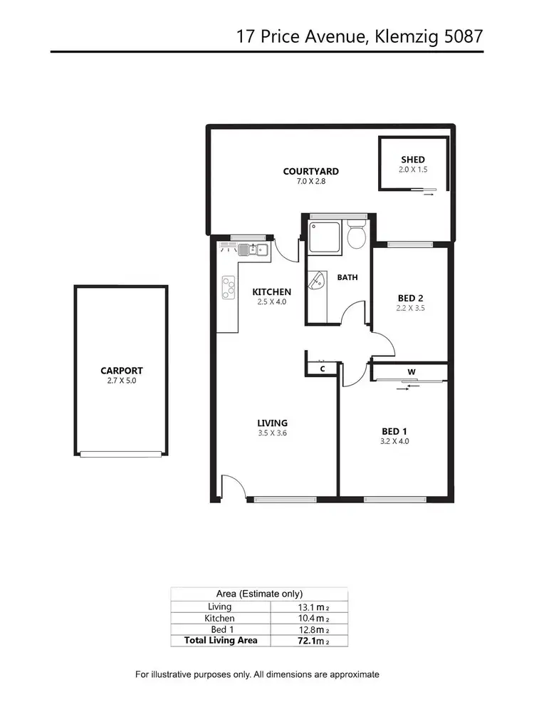 Floorplan of Homely unit listing, 2/17 Price Avenue, Klemzig SA 5087
