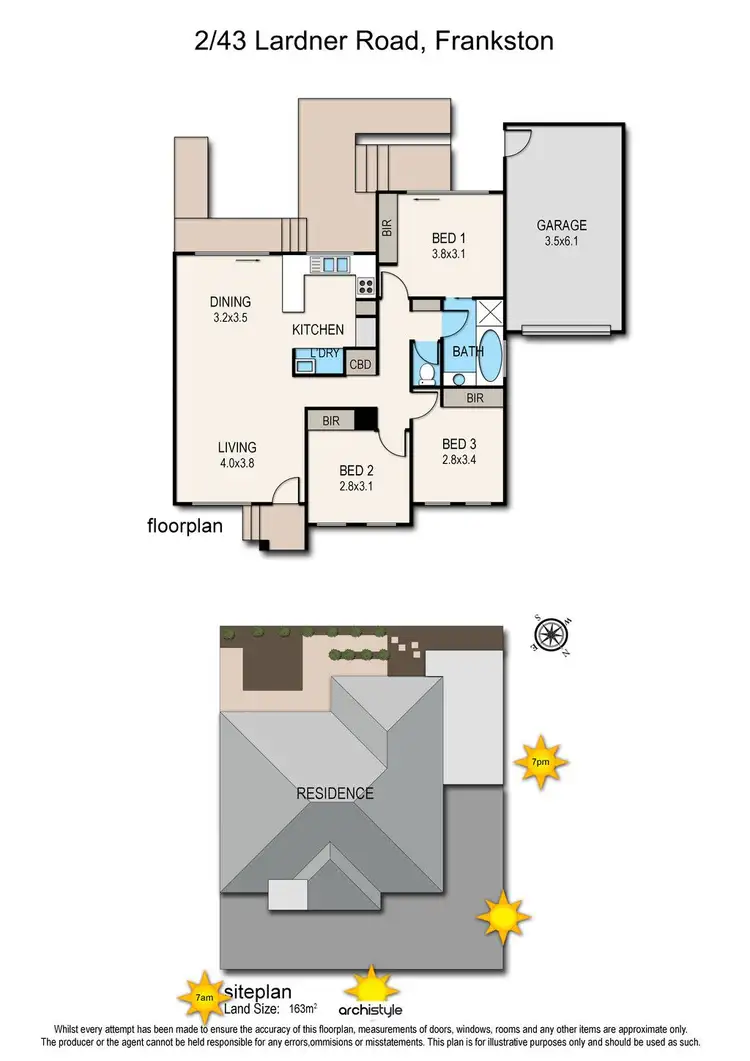Floorplan of Homely unit listing, 2/43 Lardner Road, Frankston VIC 3199