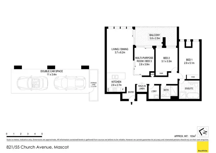 Floorplan of Homely apartment listing, 821/55 Church Avenue, Mascot NSW 2020