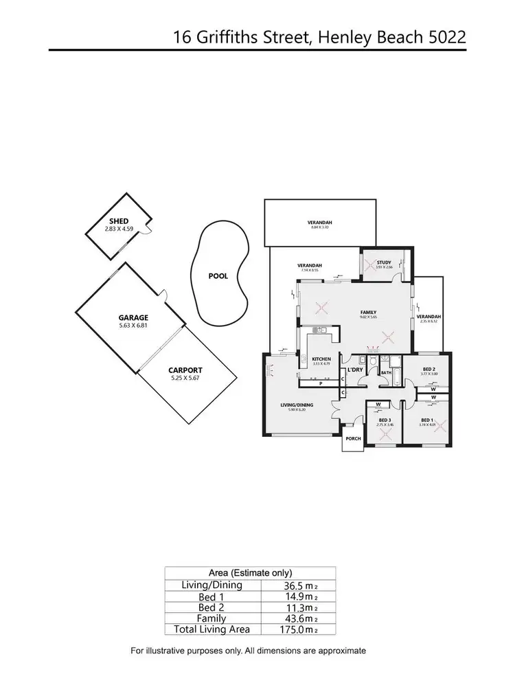 Floorplan of Homely house listing, 16 Griffiths Street, Henley Beach SA 5022