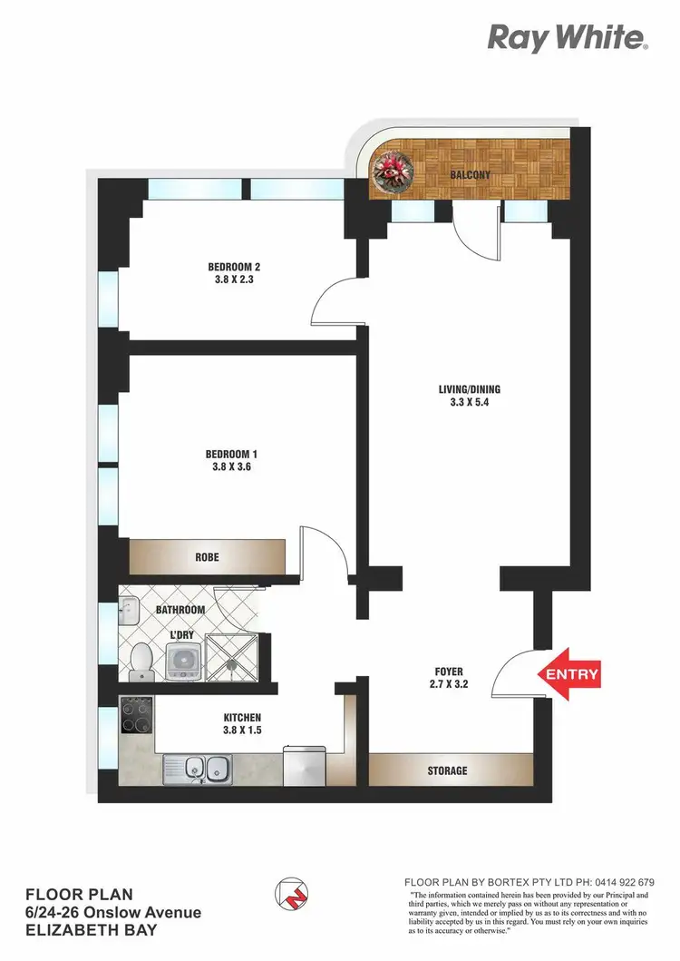 Floorplan of Homely apartment listing, 6/24-26 Onslow Avenue, Elizabeth Bay NSW 2011
