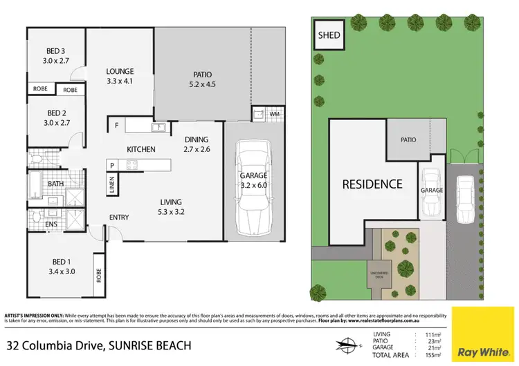 Floorplan of Homely house listing, 32 Columbia Drive, Sunrise Beach QLD 4567