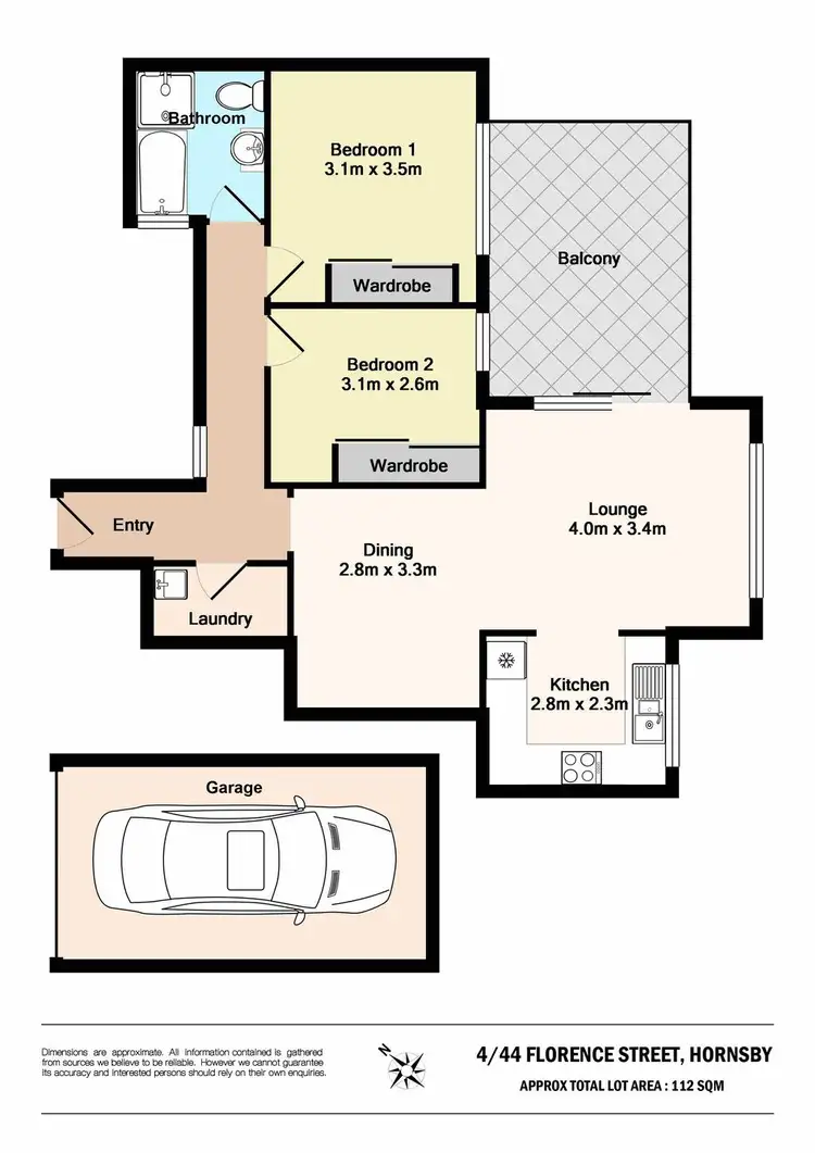 Floorplan of Homely unit listing, 4/44 Florence Street, Hornsby NSW 2077
