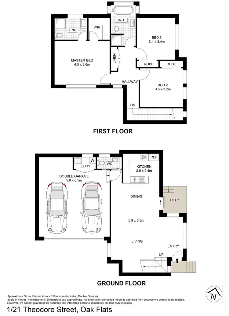 Floorplan of Homely townhouse listing, 1/21 Theodore Street, Oak Flats NSW 2529
