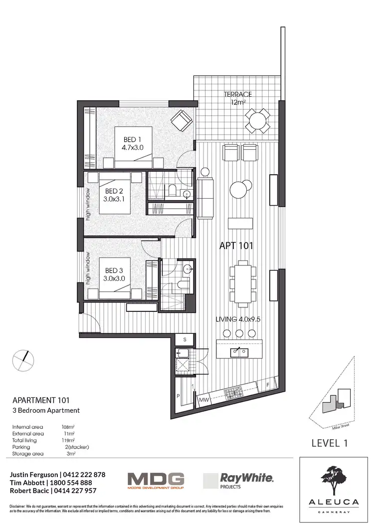 Floorplan of Homely apartment listing, 101/562a-564 Miller Street, Cammeray NSW 2062