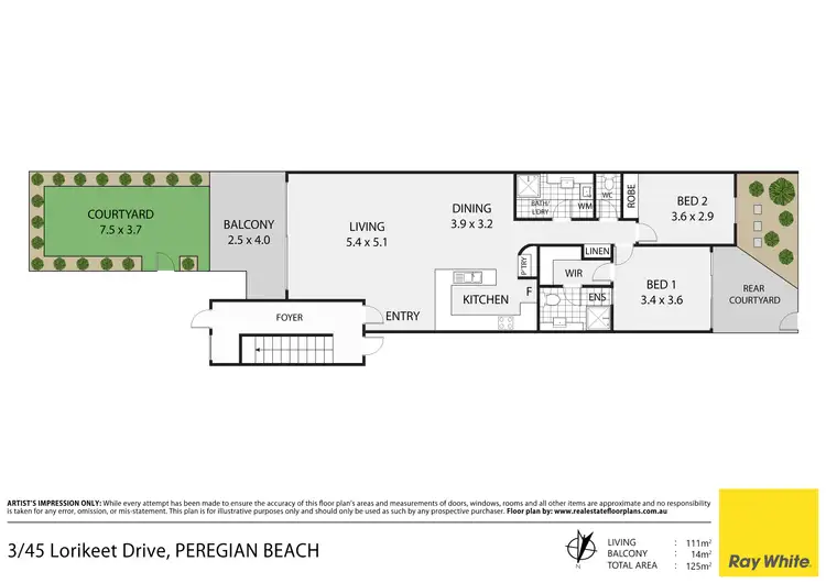 Floorplan of Homely unit listing, 3/45 Lorikeet Drive, Peregian Beach QLD 4573