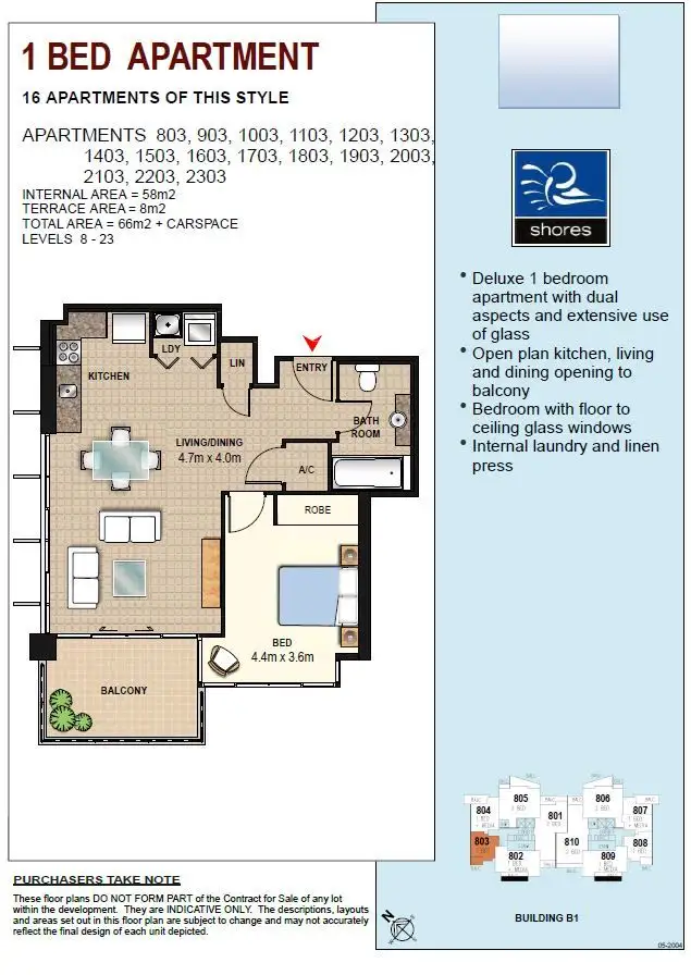 Floorplan of Homely apartment listing, 1603/1 Como Crescent, Southport QLD 4215