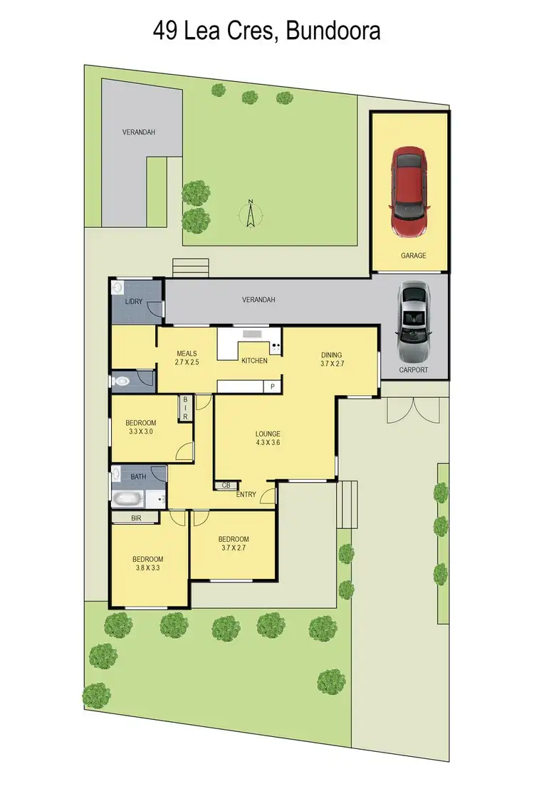 Floorplan of Homely house listing, 49 Lea Crescent, Bundoora VIC 3083
