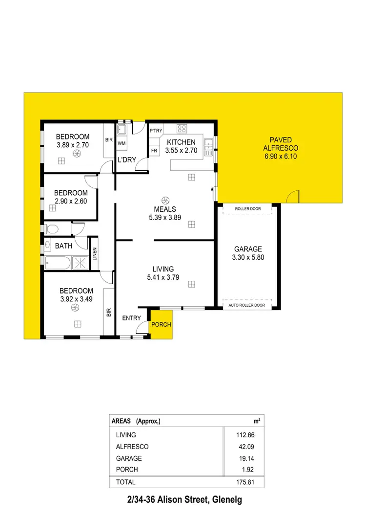 Floorplan of Homely unit listing, 2/34-36 Alison Street, Glenelg North SA 5045