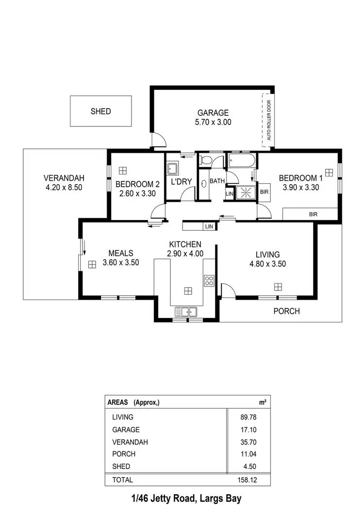 Floorplan of Homely unit listing, 1/46 Jetty Road, Largs Bay SA 5016