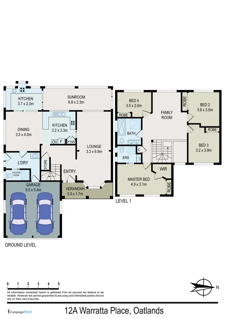 Floorplan of Homely house listing, 12A Warratta Place, Oatlands NSW 2117
