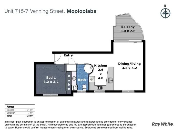 Floorplan of Homely unit listing, 715/7 Venning Street, Mooloolaba QLD 4557