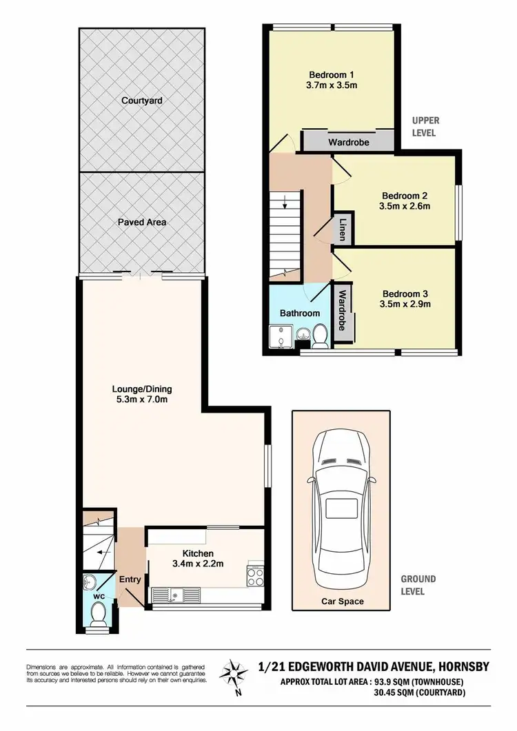 Floorplan of Homely townhouse listing, 1/21 Edgeworth David Avenue, Hornsby NSW 2077
