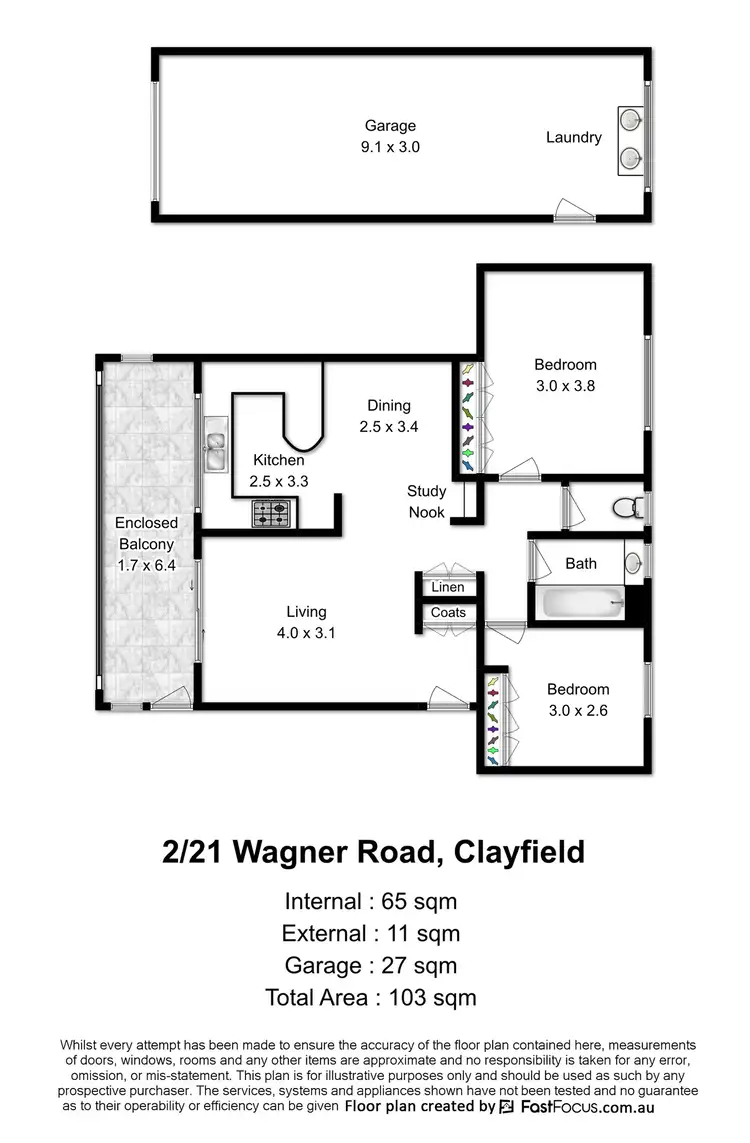 Floorplan of Homely unit listing, 2/21 Wagner Road, Clayfield QLD 4011