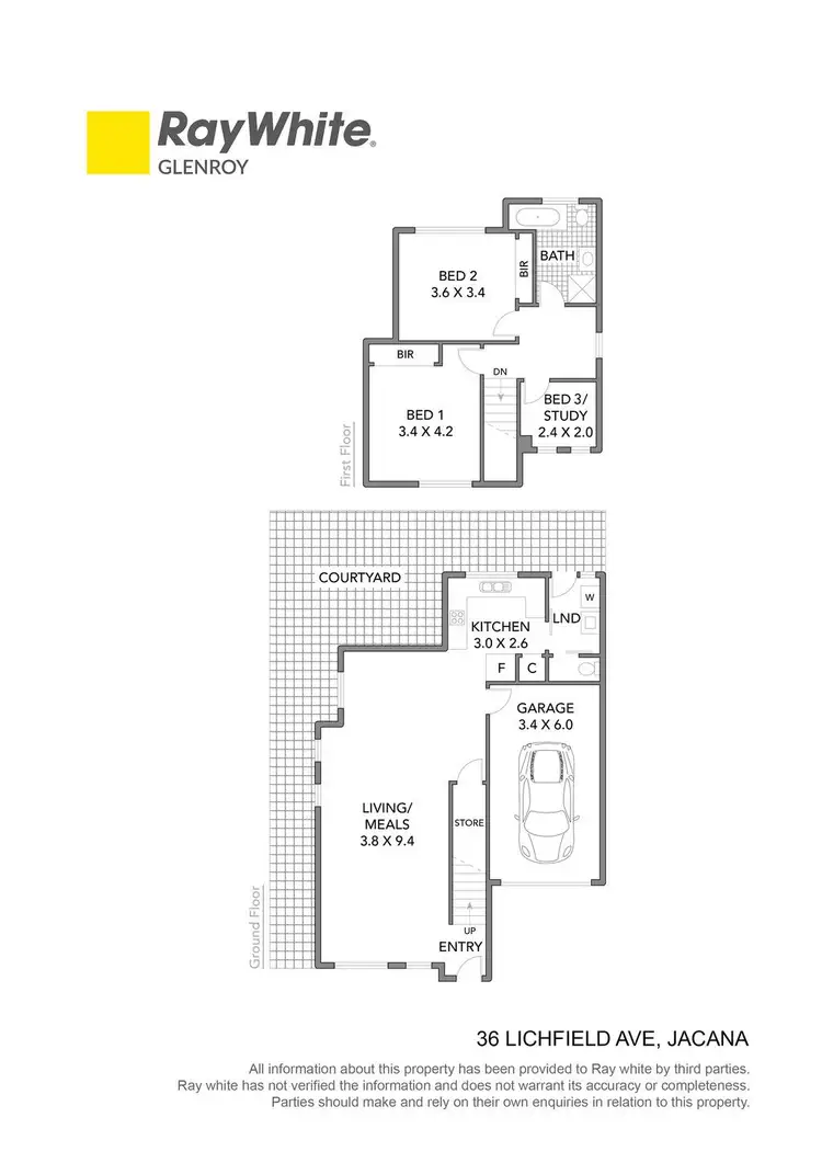 Floorplan of Homely townhouse listing, 36 Lichfield Avenue, Jacana VIC 3047