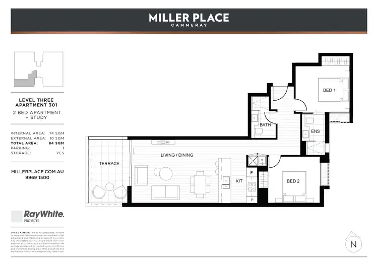 Floorplan of Homely apartment listing, 301/467-473 Miller Street, Cammeray NSW 2062