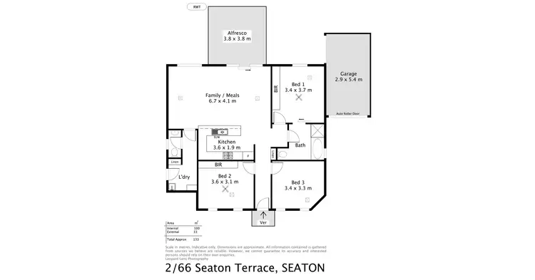 Floorplan of Homely unit listing, 2/66 Seaton Terrace, Seaton SA 5023