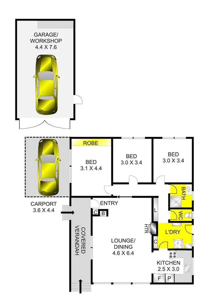 Floorplan of Homely house listing, 8 Nevada Avenue, Corio VIC 3214