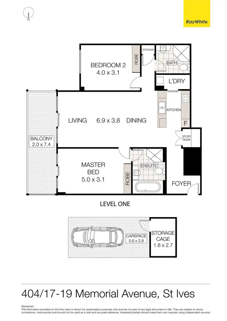 Floorplan of Homely unit listing, 404/17-19 Memorial Avenue (Block B), St Ives NSW 2075