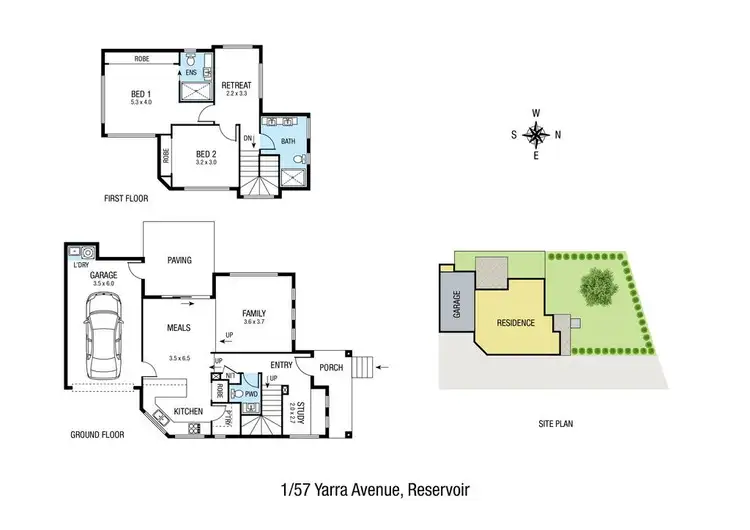 Floorplan of Homely townhouse listing, 1/57 Yarra Avenue, Reservoir VIC 3073