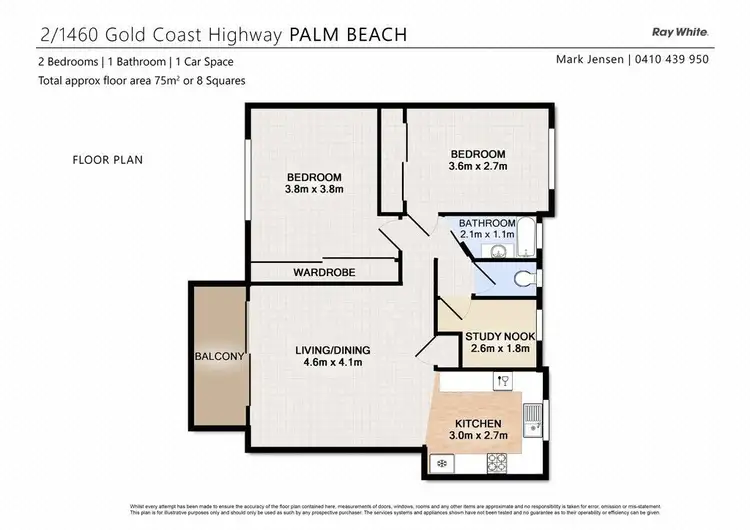 Floorplan of Homely unit listing, 2/1460 Gold Coast Highway, Palm Beach QLD 4221