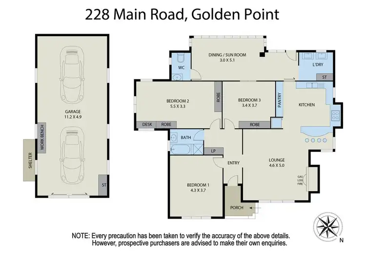 Floorplan of Homely house listing, 228 Main Road, Golden Point VIC 3350