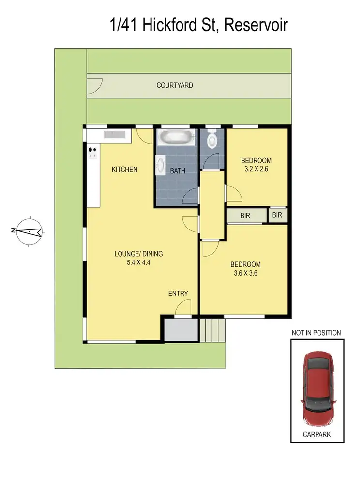 Floorplan of Homely unit listing, 1/41 Hickford Street, Reservoir VIC 3073