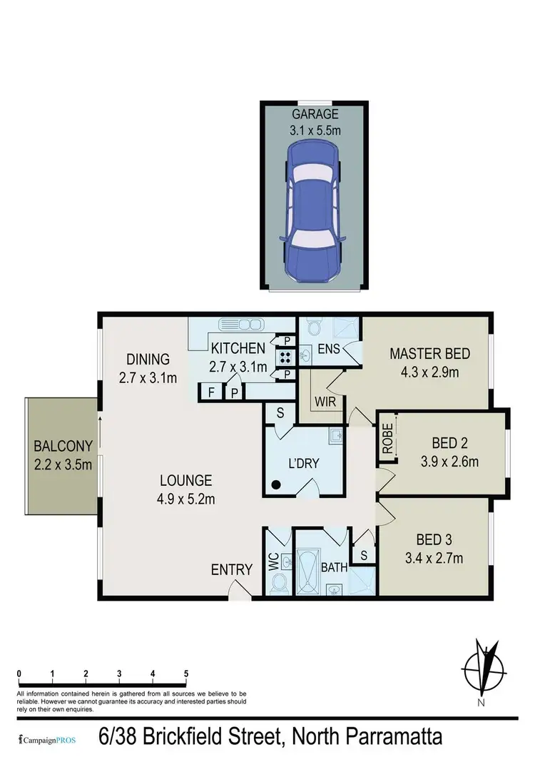 Floorplan of Homely unit listing, 6/38 Brickfield Street, North Parramatta NSW 2151