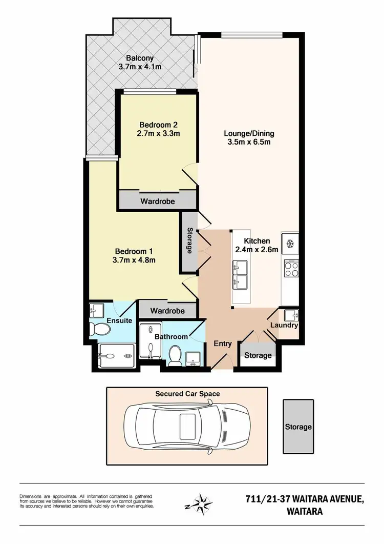 Floorplan of Homely apartment listing, 711/21-37 Waitara Avenue, Waitara NSW 2077