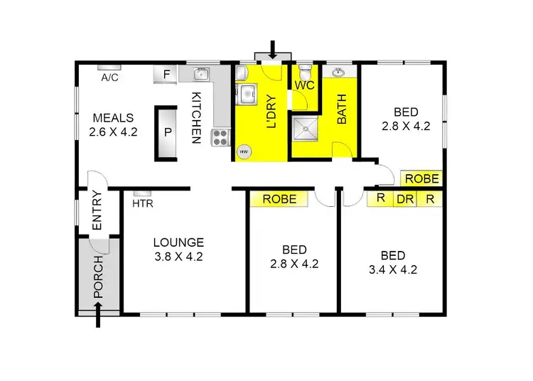 Floorplan of Homely house listing, 1 Wyoming Avenue, Corio VIC 3214