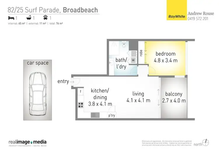 Floorplan of Homely unit listing, 82 'Ocean Pacific' 25 Surf Parade, Broadbeach QLD 4218