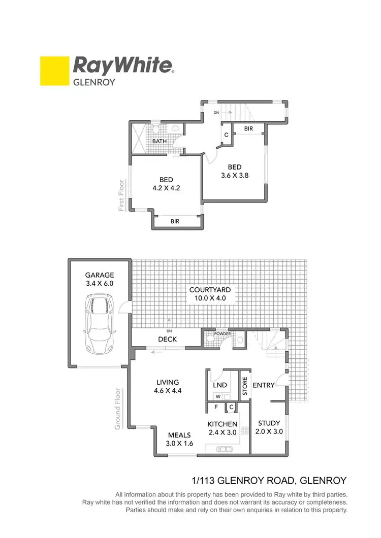 Floorplan of Homely townhouse listing, 1/113 Glenroy Road, Glenroy VIC 3046