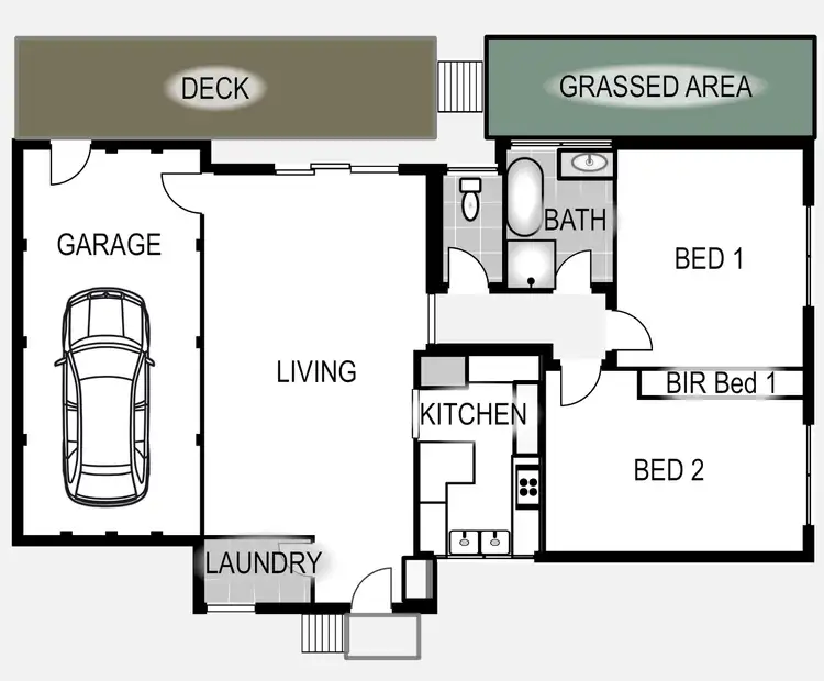 Floorplan of Homely villa listing, 1/60 Fraser Road, Long Jetty NSW 2261