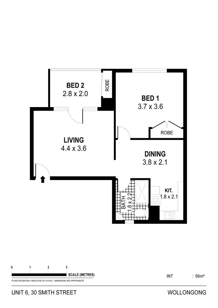Floorplan of Homely unit listing, 6/30 Smith Street, Wollongong NSW 2500