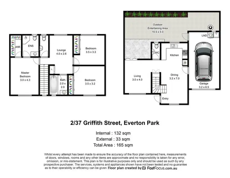 Floorplan of Homely townhouse listing, U2/37 Griffith Street, Everton Park QLD 4053