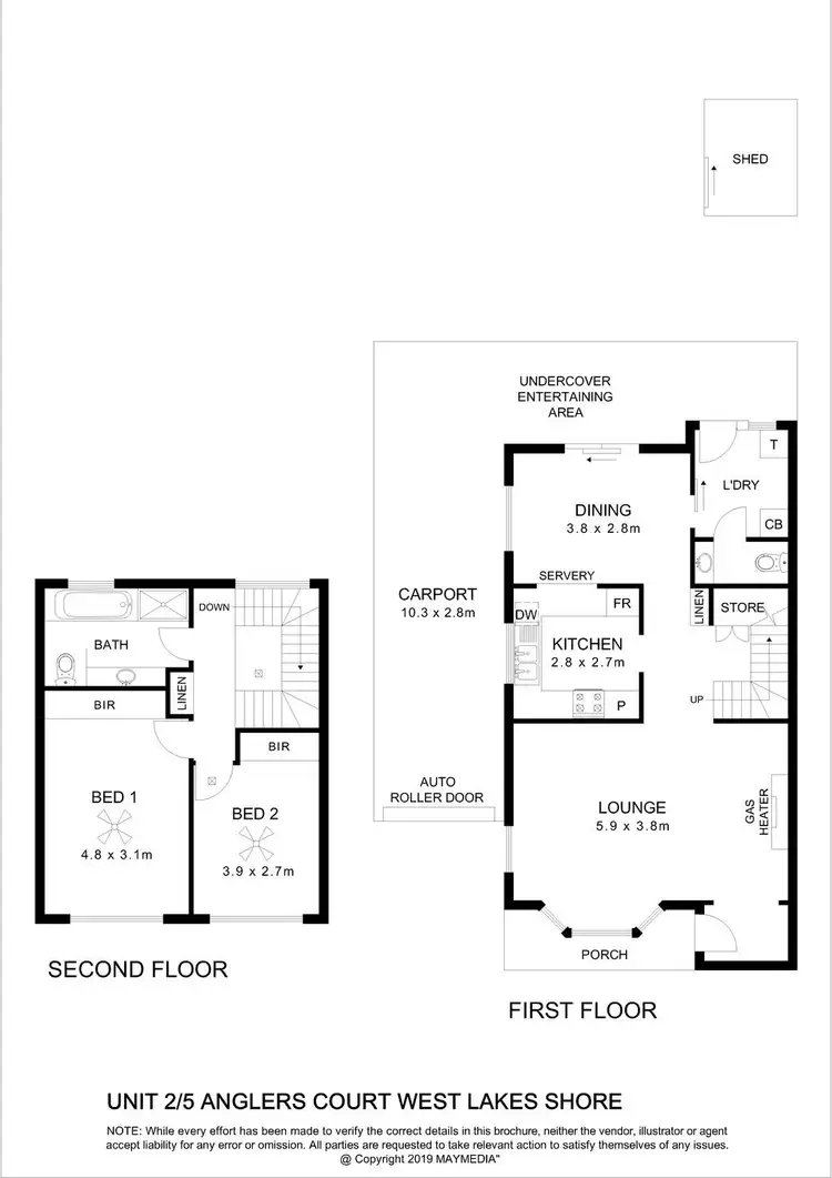 Floorplan of Homely townhouse listing, 2/5 Anglers Court, West Lakes Shore SA 5020