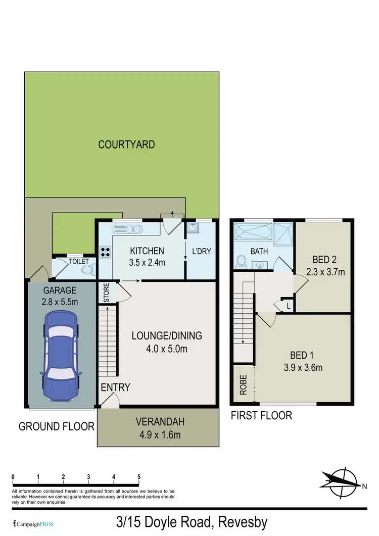 Floorplan of Homely townhouse listing, 3/15 Doyle Road, Revesby NSW 2212