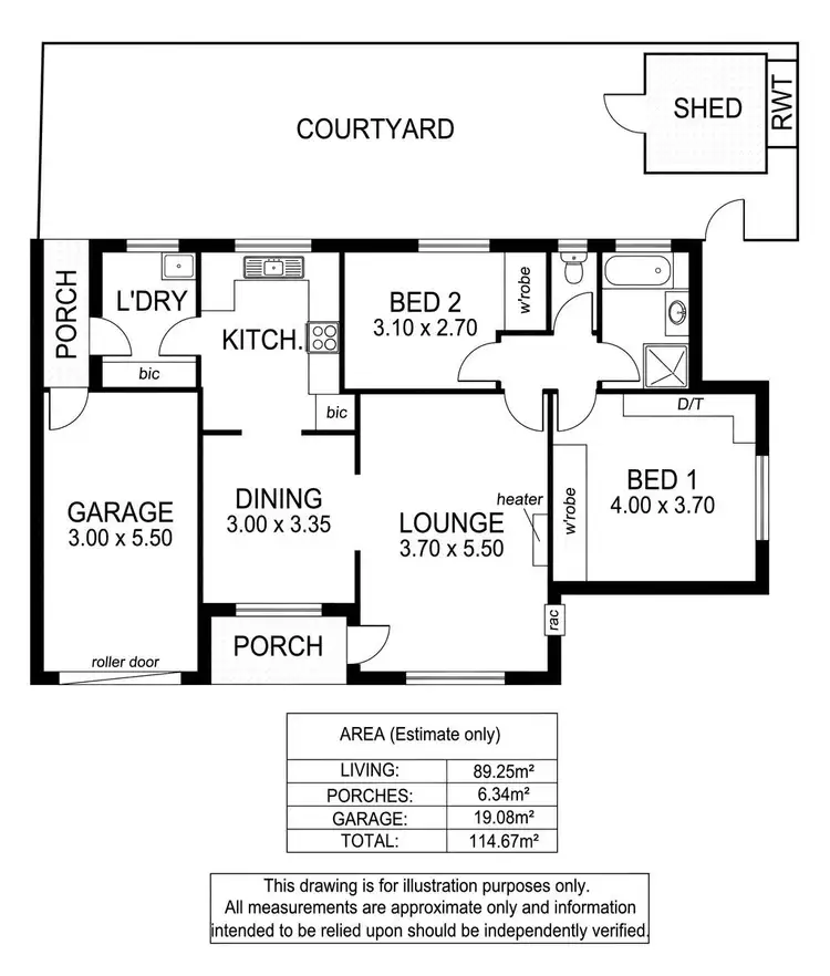 Floorplan of Homely unit listing, 1/37 Malone Street, Morphett Vale SA 5162