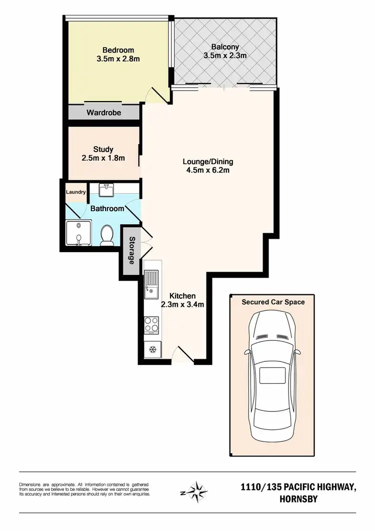 Floorplan of Homely apartment listing, 1110/135-137 Pacific Highway, Hornsby NSW 2077