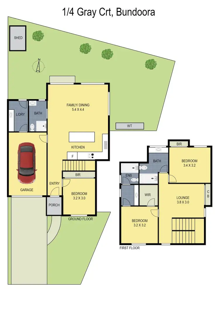 Floorplan of Homely townhouse listing, 1/4 Gray Court, Bundoora VIC 3083