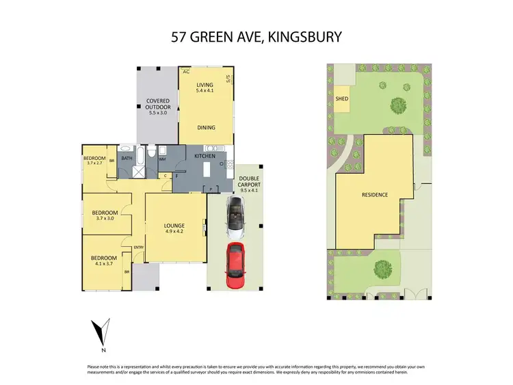 Floorplan of Homely house listing, 57 Green Avenue, Kingsbury VIC 3083