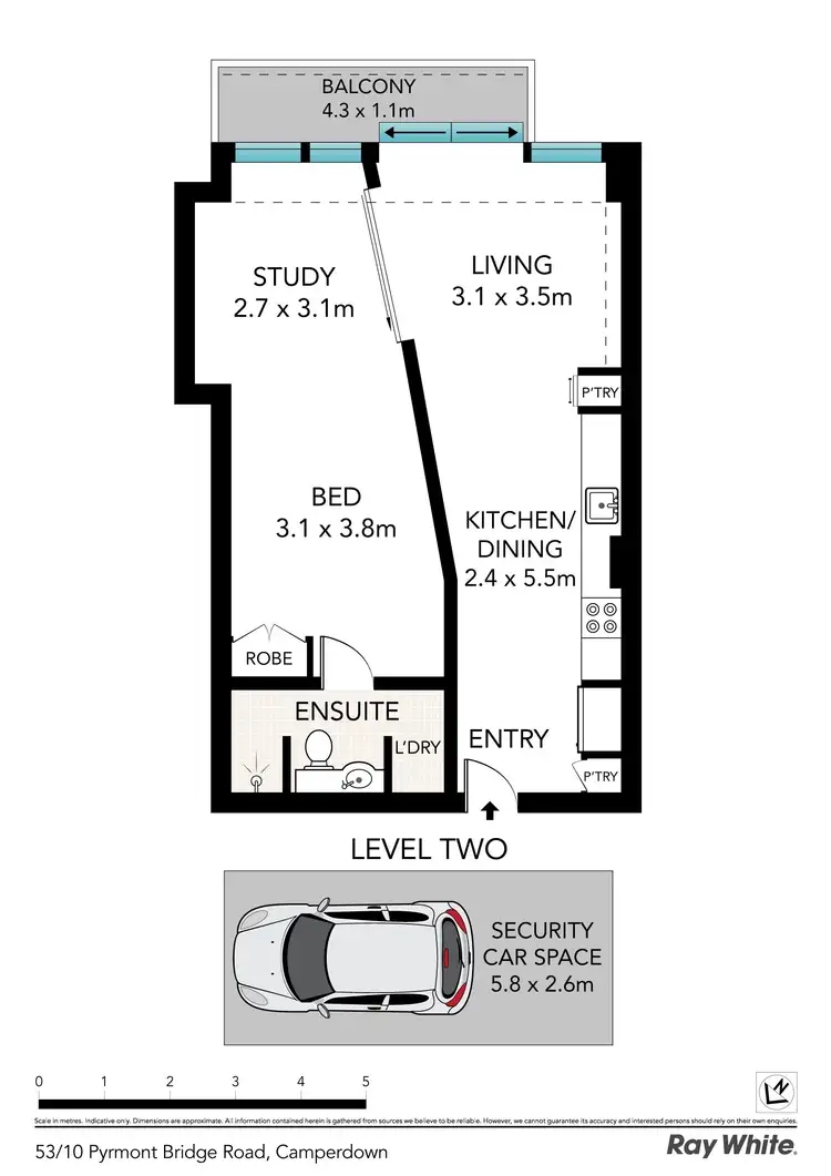 Floorplan of Homely apartment listing, 53/10 Pyrmont Bridge Road, Camperdown NSW 2050