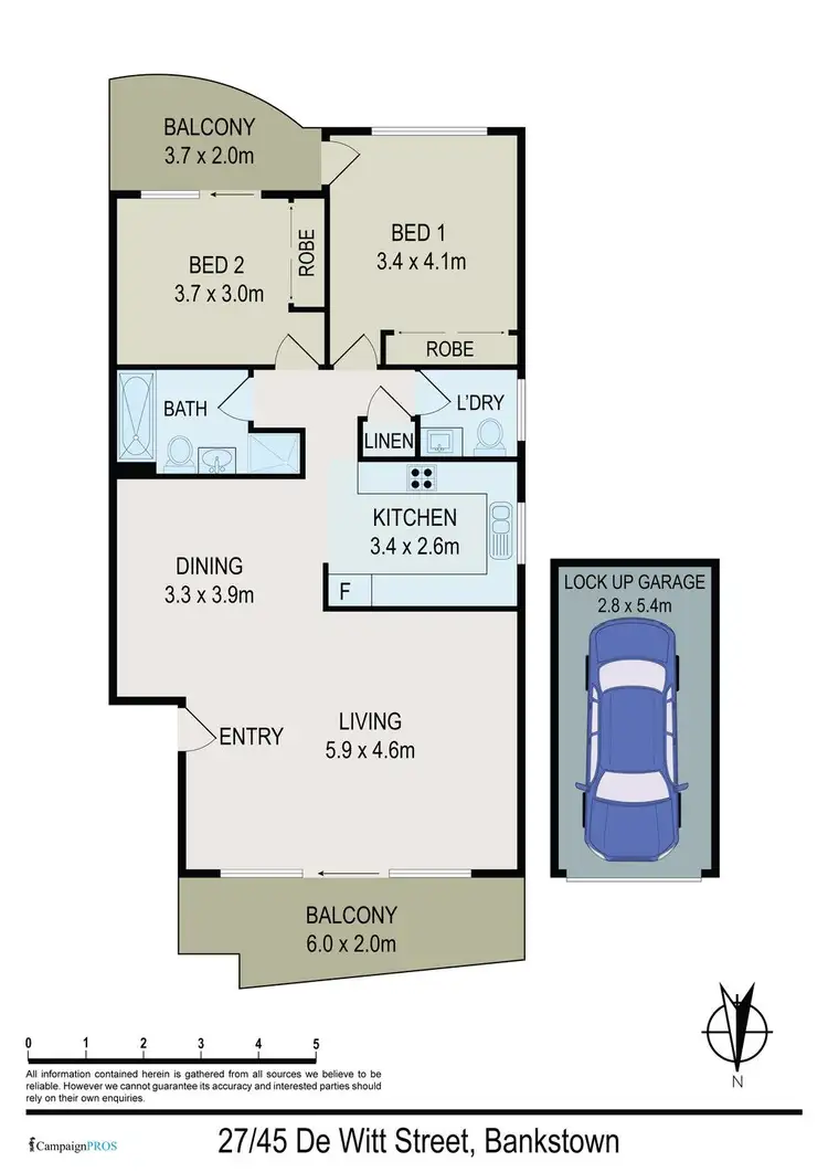 Floorplan of Homely unit listing, 27/45 De Witt Street, Bankstown NSW 2200