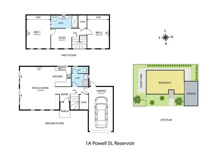 Floorplan of Homely townhouse listing, 1A Powell Street, Reservoir VIC 3073