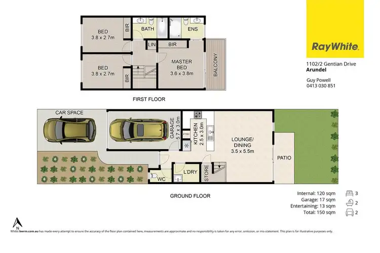 Floorplan of Homely townhouse listing, 1102/2 Gentian Drive, Arundel QLD 4214
