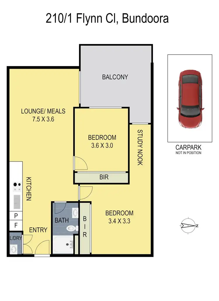 Floorplan of Homely apartment listing, 210/1 Flynn Close, Bundoora VIC 3083
