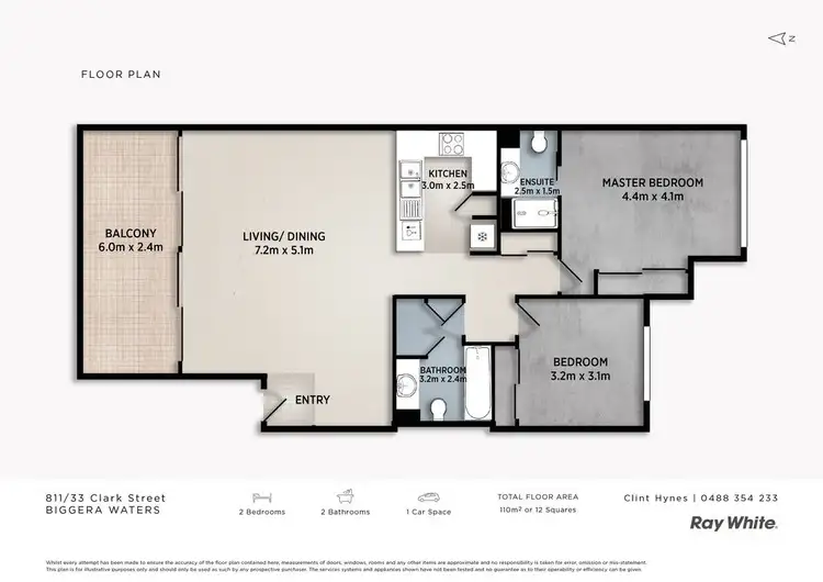 Floorplan of Homely unit listing, 811/33 Clark Street, Biggera Waters QLD 4216