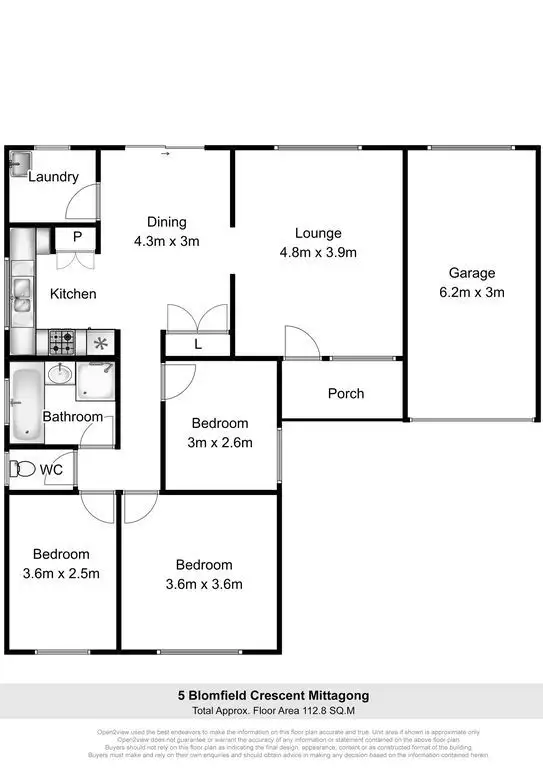 Floorplan of Homely house listing, 5 Blomfield Crescent, Mittagong NSW 2575