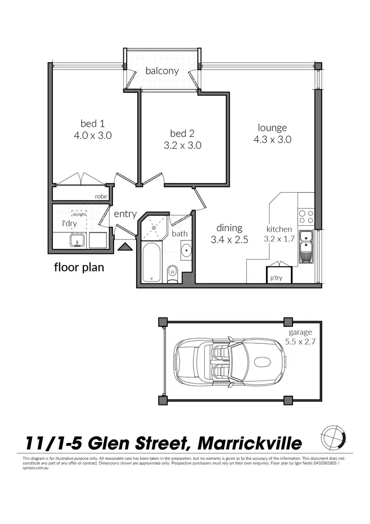Floorplan of Homely unit listing, 11/1-5 Glen Street, Marrickville NSW 2204